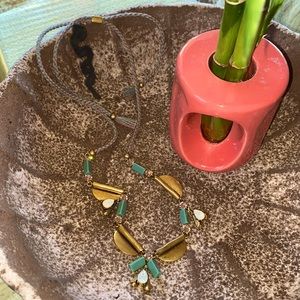 J. Crew chunky costume necklace on *adjustable* braided rope chain